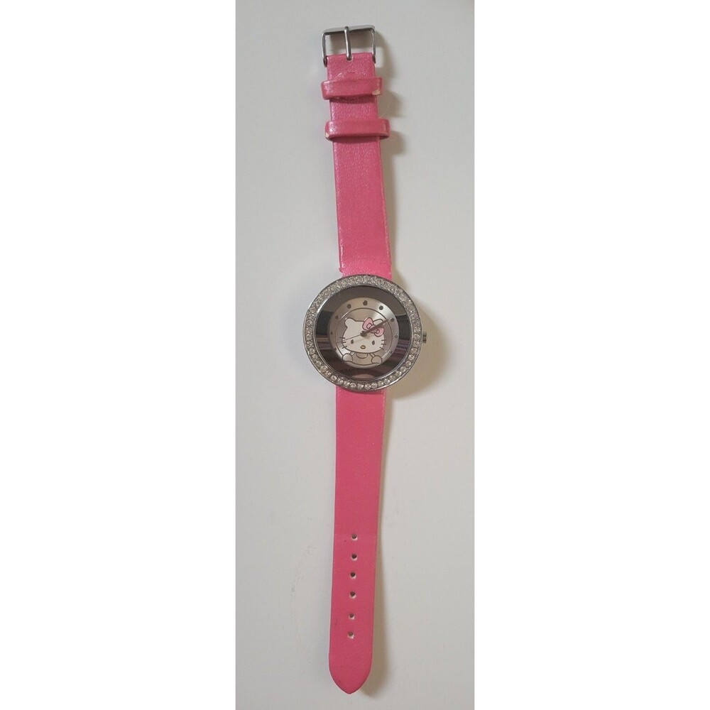 Hello Kitty Bling Watch With Pink Leather Broken Band